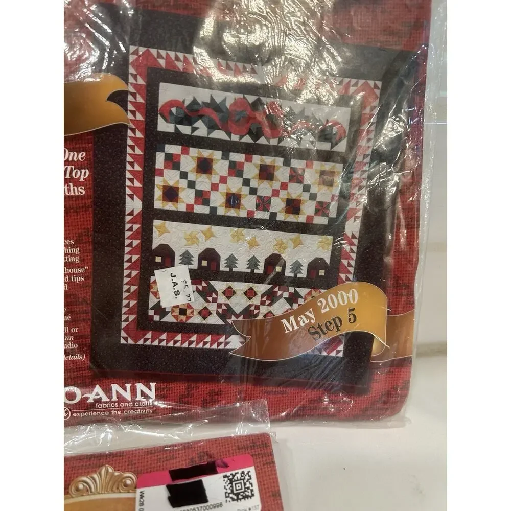 Vtg Holiday Tidings 2000 Joann Fabric Quilt Block Kits Set Of 3 Months Steps 4-6